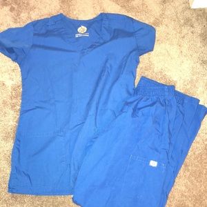 Royal blue scrub set